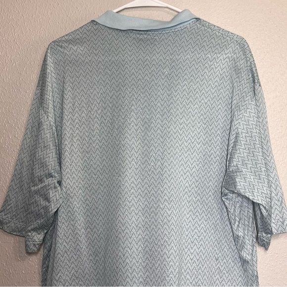 Bobby Jones Polo Shirt Mens Large Light Blue Chevron Vintage Golf Cotton - Picture 9 of 12